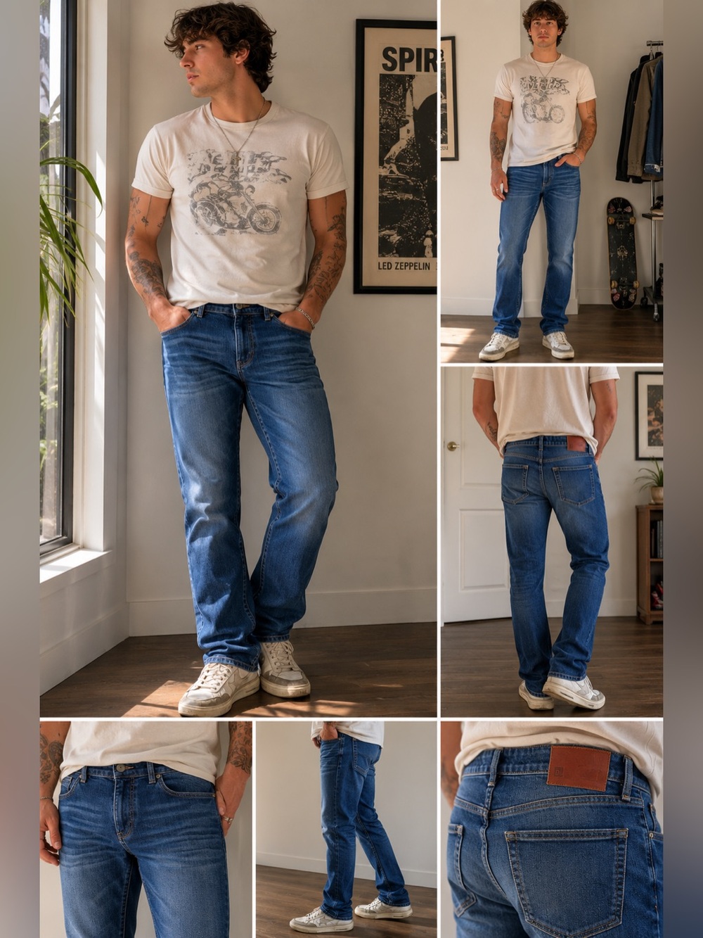 DL1961 Russell Slim Straight Jeans Men’s 32x34 Blue Stretch Denim Pants